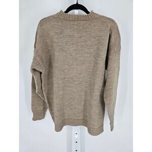 Vintage Le Tricoteur Traditional Guernsey Wool Fisherman Sweater Tan Mens Sz L